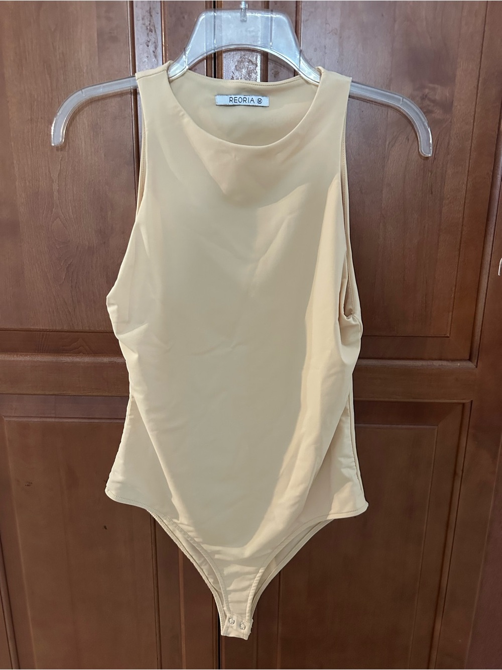ReoRia Cream Sleeveless Bodysuit High Neck